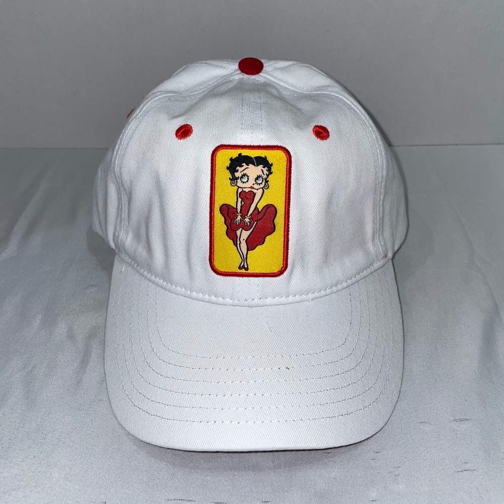 Betty Boop H3 Headwear White Red Cotton Baseball Cap Hat Adjustable BA24595BTBU